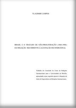 Livro BRASIL E O TRATADO DE NÃO-PROLIFERAÇÃO